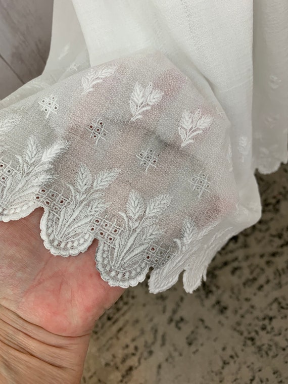 1900s-Antique White Edwardian Lawn DRESS Gown Tie… - image 10