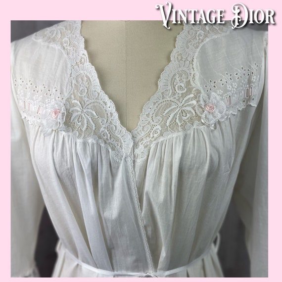 DIOR Peignoir Robe 1980s Vintage Christian Dior~Cr