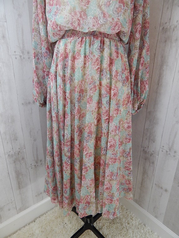 JONATHAN LOGAN 1970s Vintage Pink Floral Aline Dr… - image 6