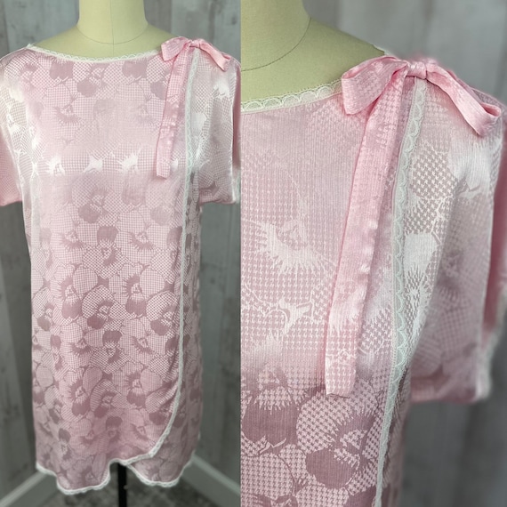 1980s Dior Vintage NEGLIGEE LINGERIE~Pale Pink Ba… - image 1