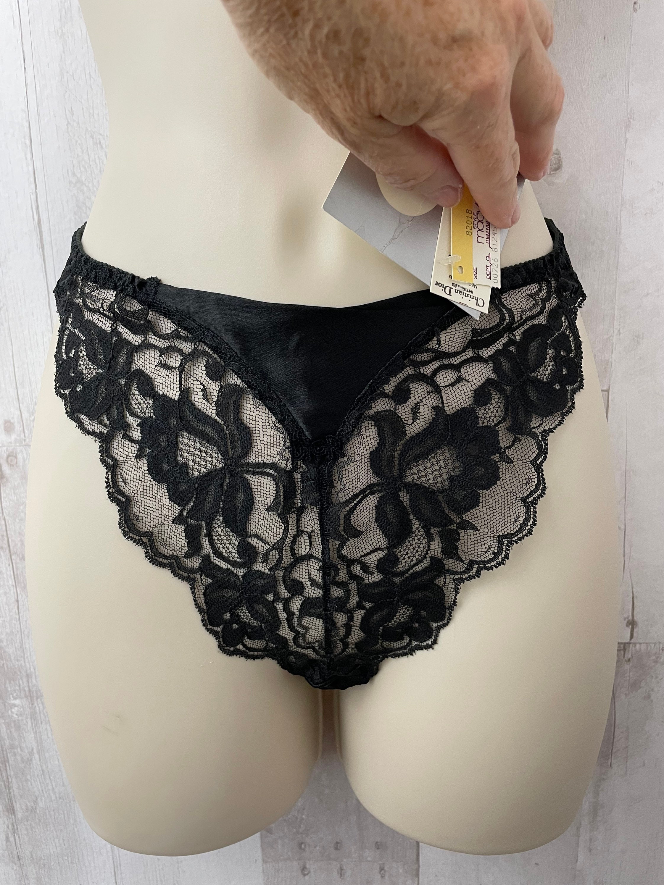 DIOR Vintage 1970s NOS Black Panty Christian Dior Sexy Lingerie French  Bikini 6/XSMALL