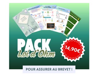 Fiches Brevet 3ème Physique-Chimie | Pack complet - Loi d'Ohm | Mémos + Exercices Corrigés + Fiche Parent