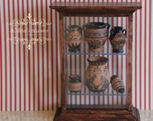 Dollhouse Miniature Ancient Greece vases showcase OOK