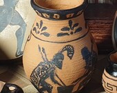 Dollhouse Miniature reproduction of the famous Exekias Ancient Greece vase with chess players