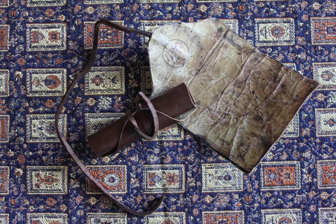 Dollhouse Miniature Ancient Columbus Map on Leather Etsy