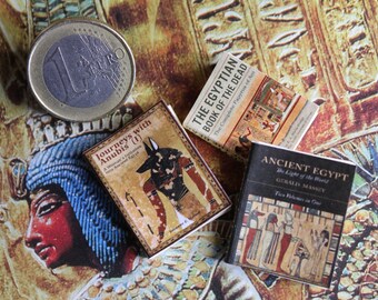 Dollhouse Miniature  set of 3 openable empty pages books about Ancient Egypt