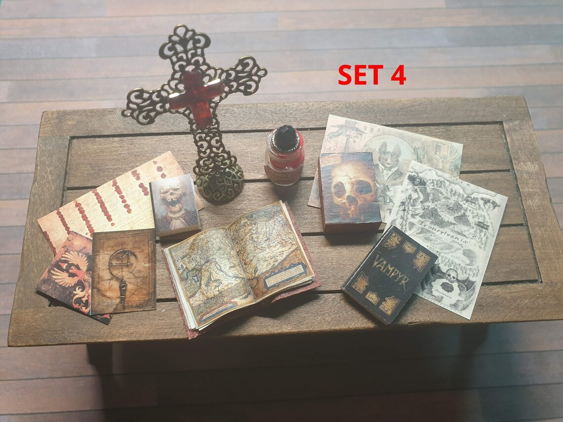 Dollhouse miniature vampire/Dracula/gothic set Etsy