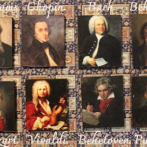 Dollhouse miniature musicians portrait reproductions
