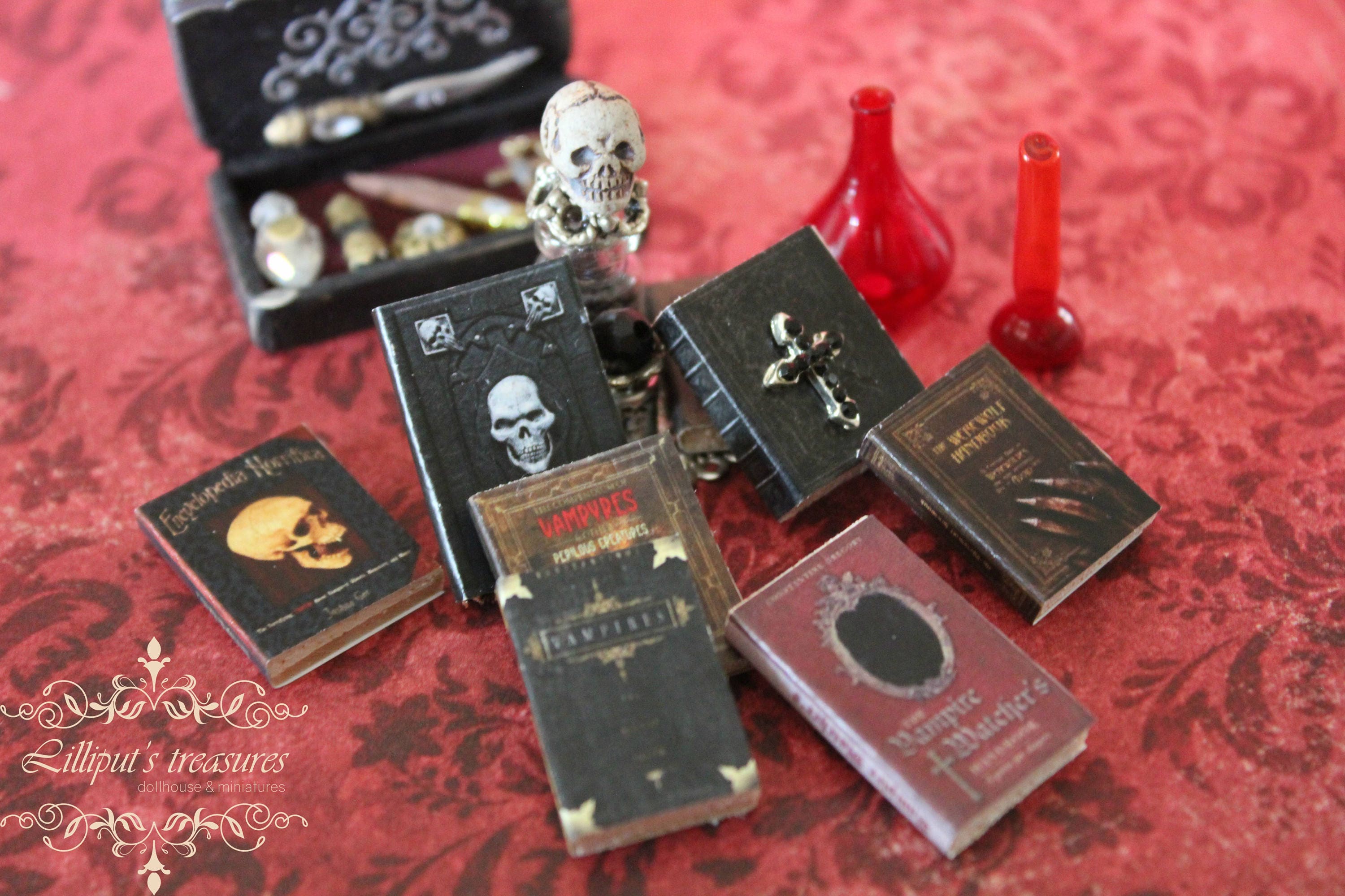 Dollhouse Miniature Vampire/dracula/horror/gothic Books Set Etsy