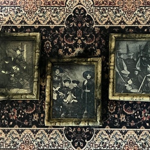 Dollhouse miniature witch/witches framed paintings reproductions