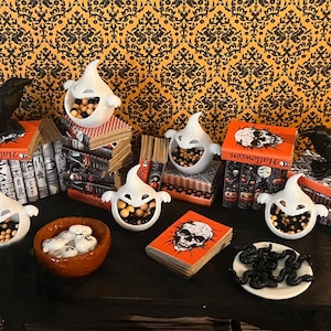 Boîte de bonbons fantômes d'halloween miniatures pour maison de poupée