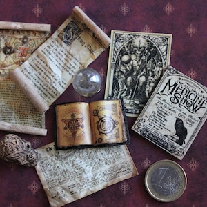 Dollhouse miniature magic/witch/wizard set