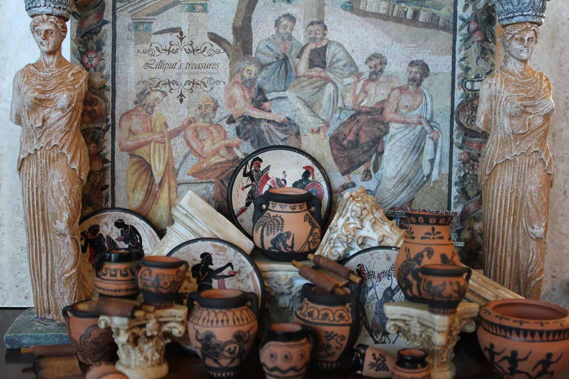 Dollhouse Miniature Ancient Greece hand painted amphora with Etsy