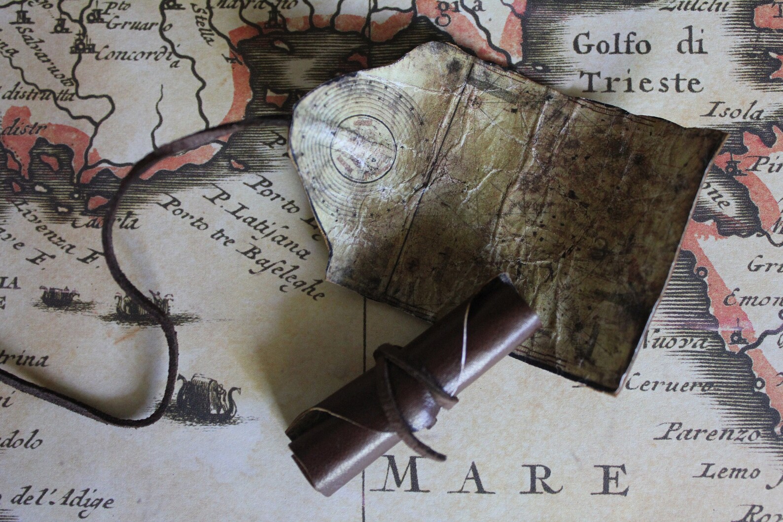 Dollhouse Miniature Ancient Columbus Map on Leather Etsy