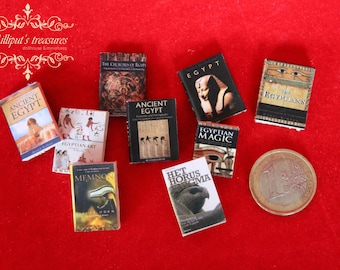 Dollhouse miniature set of 9 books about Egypt - set 2