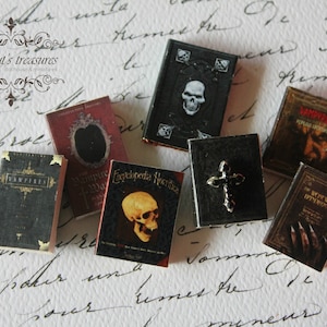 Dollhouse miniature Vampire/Dracula/horror/gothic books set