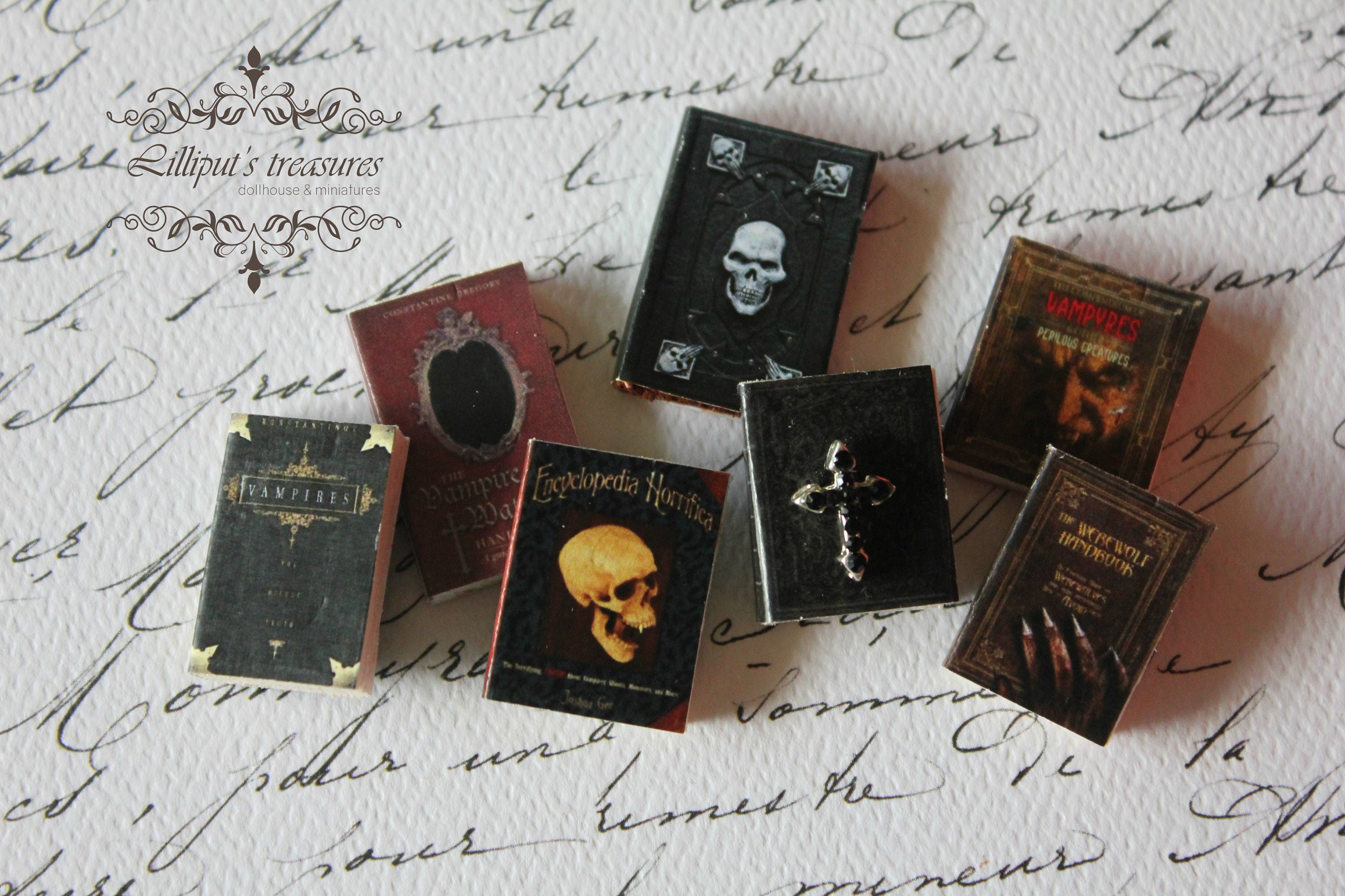 Dollhouse Miniature Vampire/dracula/horror/gothic Books Set Etsy
