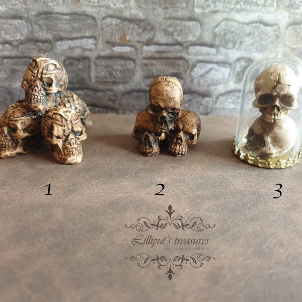 Dollhouse Miniature magic/wicca/witch/wizard/creepy skulls