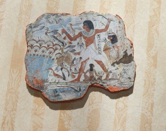 Dollhouse miniature reproductions of an egyptian ancient fresco