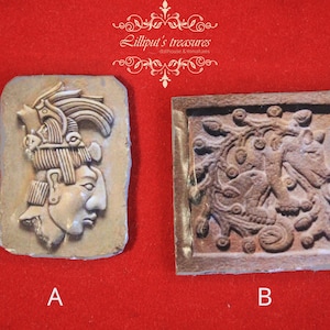 Puppenhaus Miniatur Maya/Inkas/Azteken Bas Reliefreproduktionen und Flaschenset