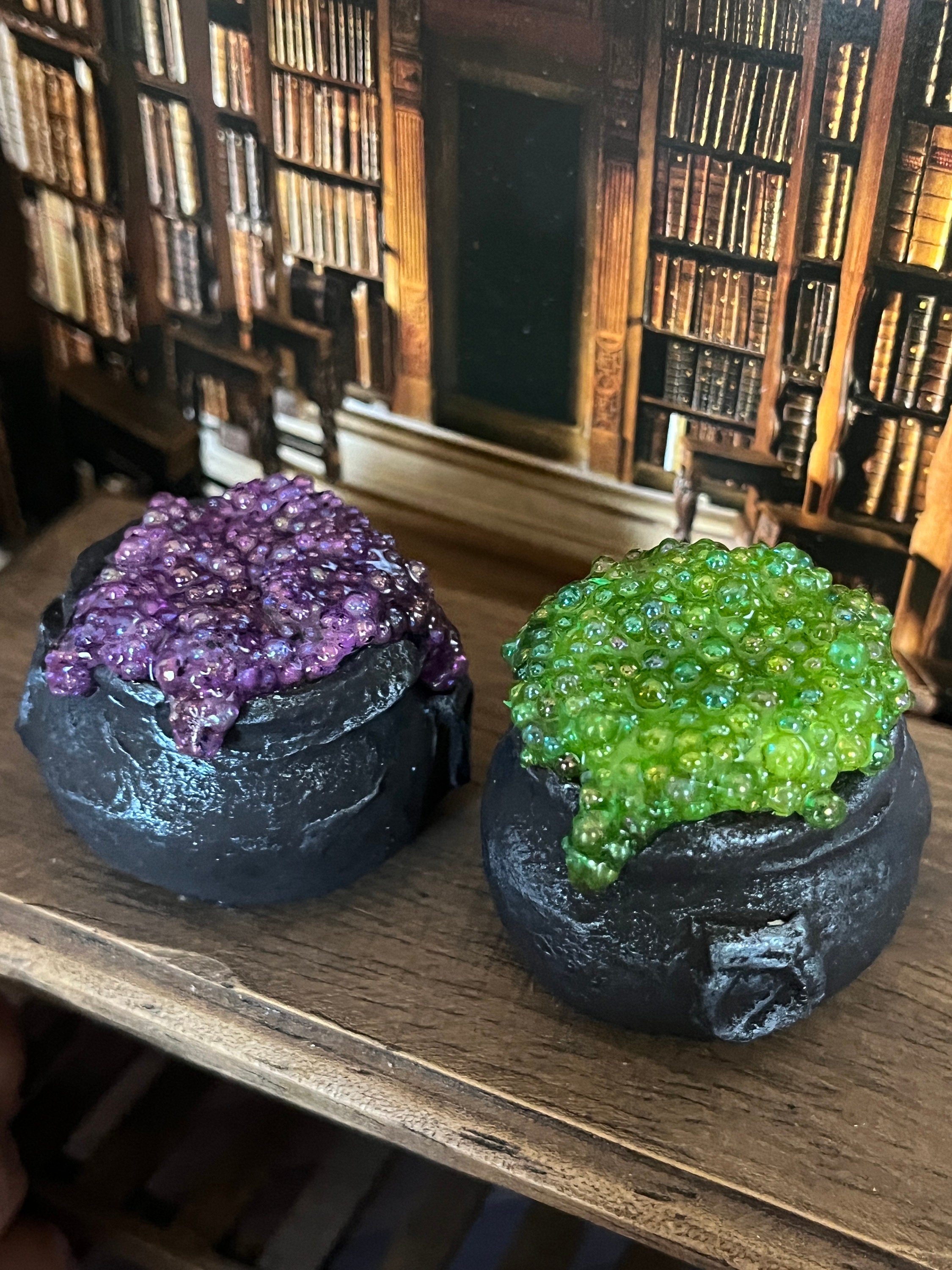 Dollhouse Miniature Cauldron With Bubbling Magic Potions - Etsy