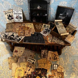 Dollhouse miniature  magic/potion/spell/wizard Memory&#39;s Drawer/ephimera