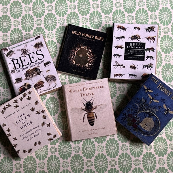 Dollhouse miniature books set about bees