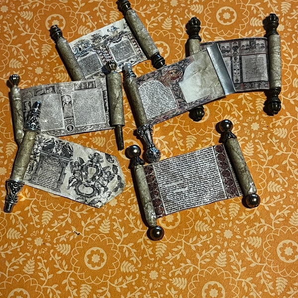 Dollhouse miniature Middle age ancient scrolls reproductions