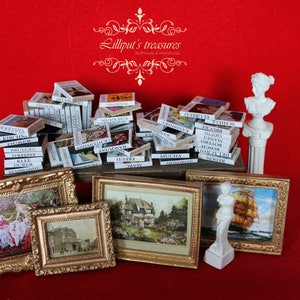 Dollhouse miniature awesome set of 25/50/70 art's books
