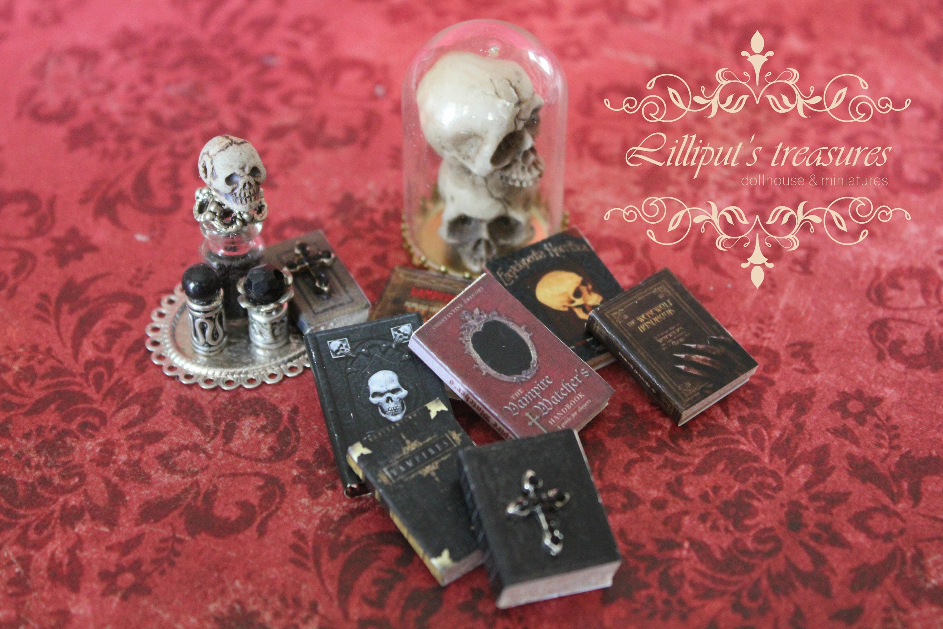 Dollhouse Miniature Vampire/dracula/horror/gothic Books Set Etsy