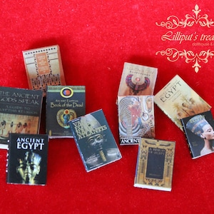 Dollhouse miniature set of 10 books about Egypt - set 1