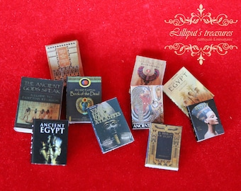 Dollhouse miniature set of 10 books about Egypt - set 1