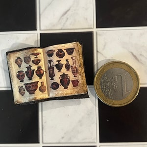 Dollhouse miniature ancient Greece set and open book