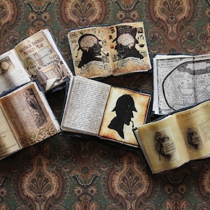 Dollhouse miniature  Sherlock Holmes open books