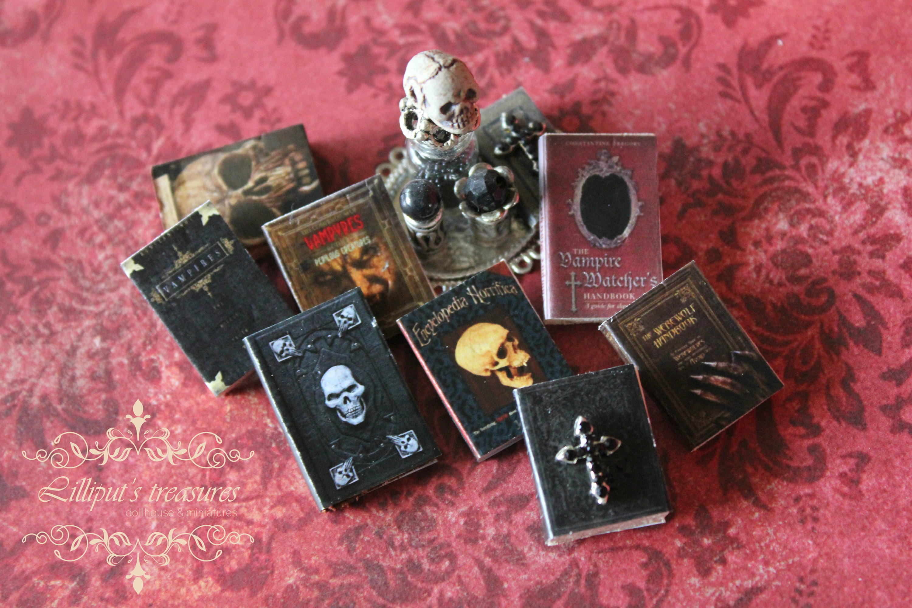 Dollhouse Miniature Vampire/dracula/horror/gothic Books Set Etsy