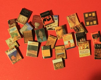 Dollhouse miniature set of 25 historical books