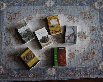 Dollhouse Miniature set of  6 fossil's  books