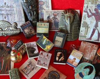 Dollhouse miniature set of 9 books about Egypt - set 2