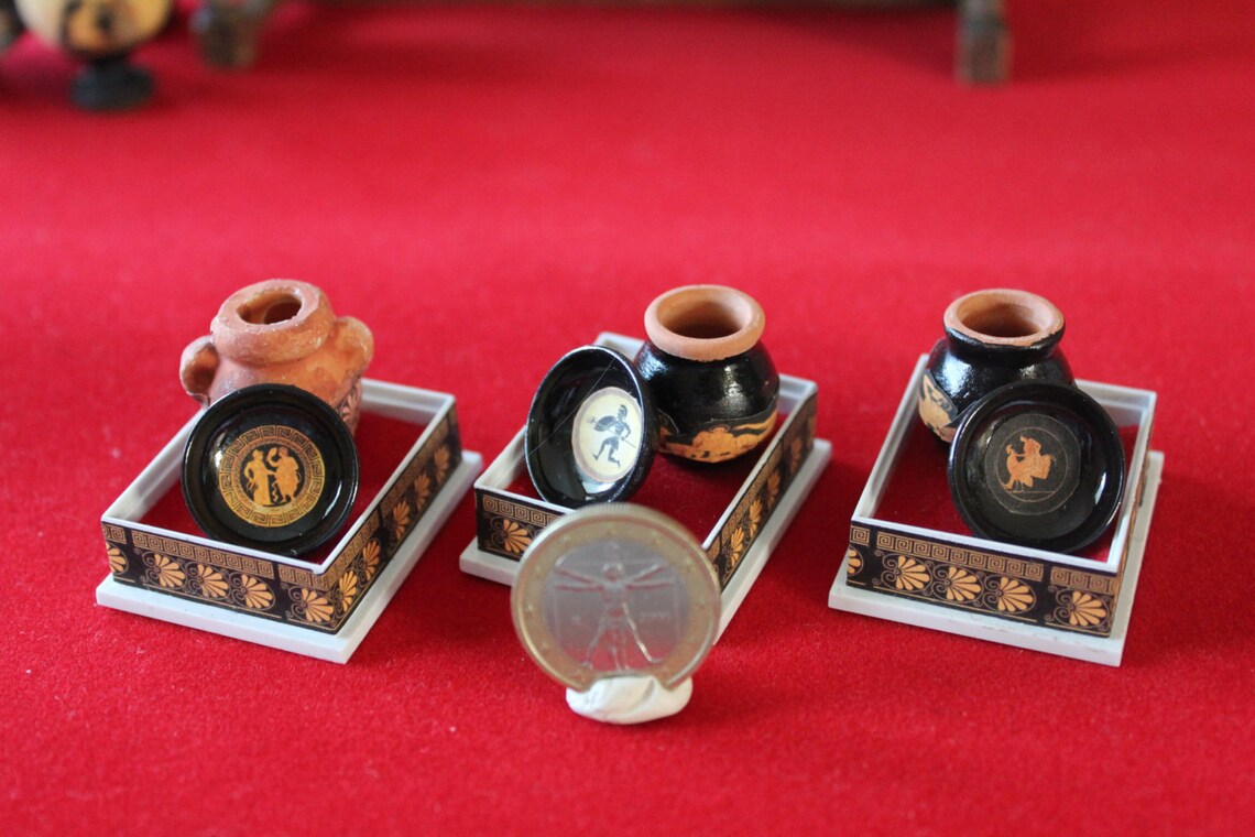Dollhouse Miniature Museum Showcase With Greek Set Etsy