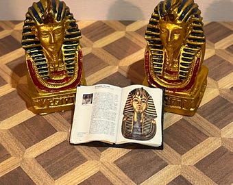 Dollhouse Miniature Ancient Egypt  leather covered book about Tutankhamun