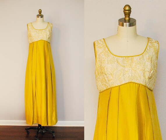 gold taffeta dress