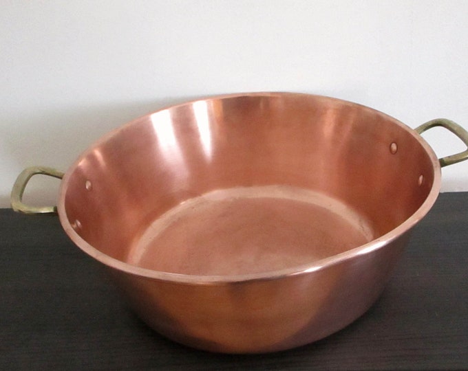 Very Large Antique French Solid Copper Jam Pot Antique Copper Jam Pan