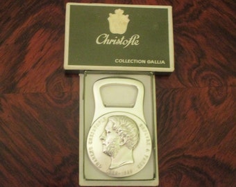 Boxed CHRISTOFLE Silver Plate Bottle Opener - Original Christophle Box - Gallia Collection - Wonderful Present for the Holidays