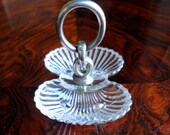 STERLING SILVER Antique French (Hallmarked 925) and Crystal -Condiment Set-Salt and Pepper-late 1800s - Gorgeous Elegance for the Table