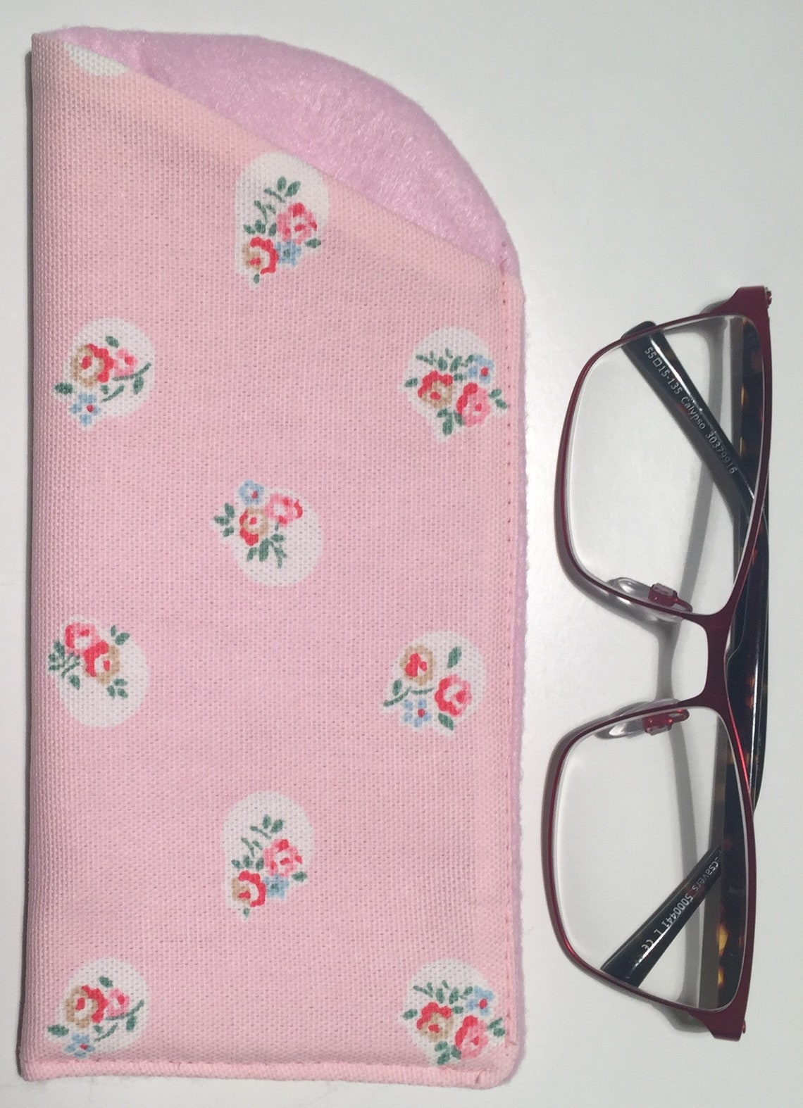 Glasses Case Made With Cath Kidston Dots and Flowers Pink Etsy
