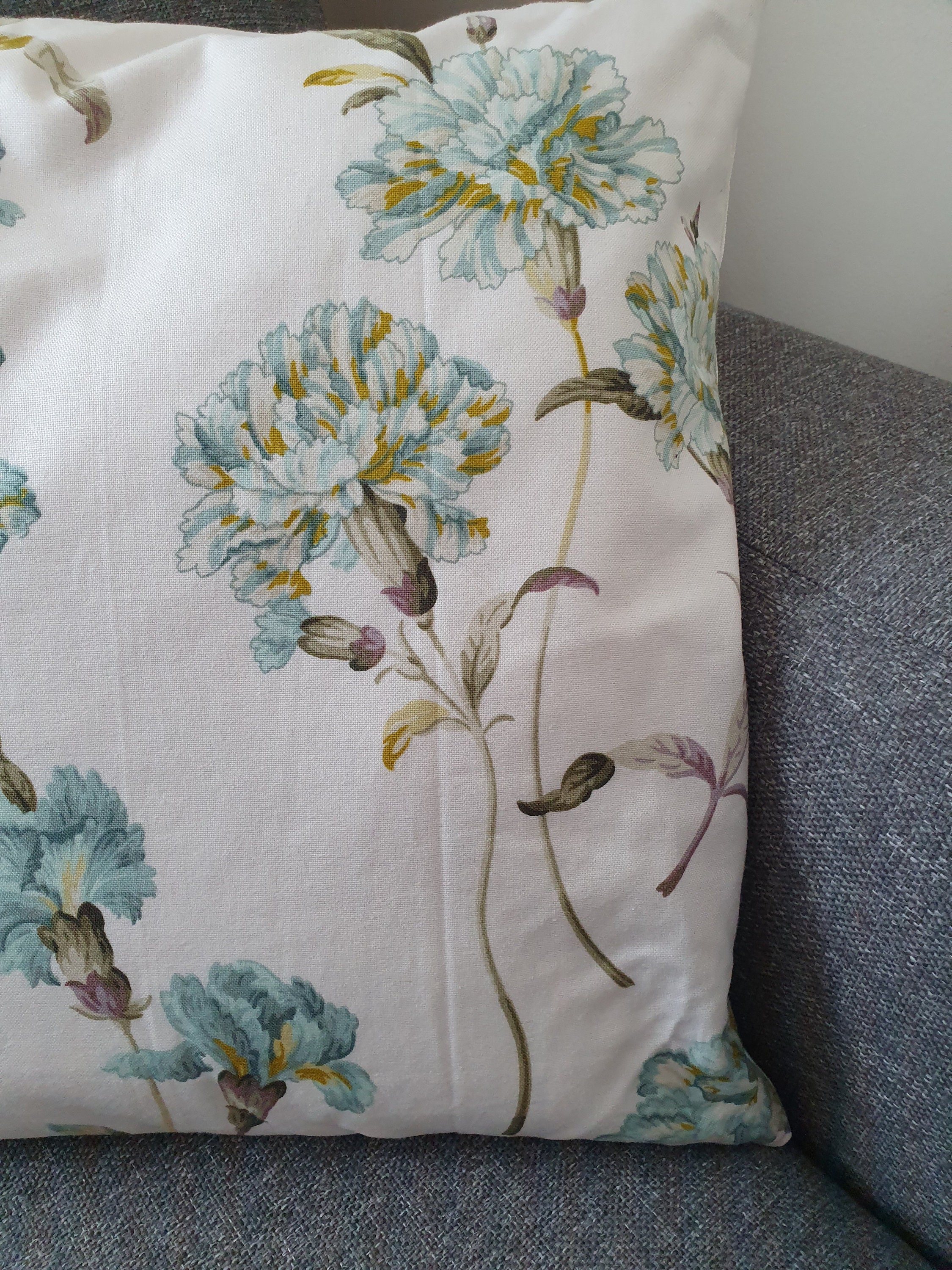 Cushion Covers or Cushion with cotton blue flower in bloom Etsy