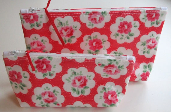 2 Makeup Bag made with Cath Kidston oil 