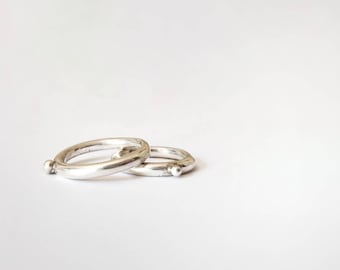 Simple silver band ring, stackable  minimalist ring, unisex silver ring