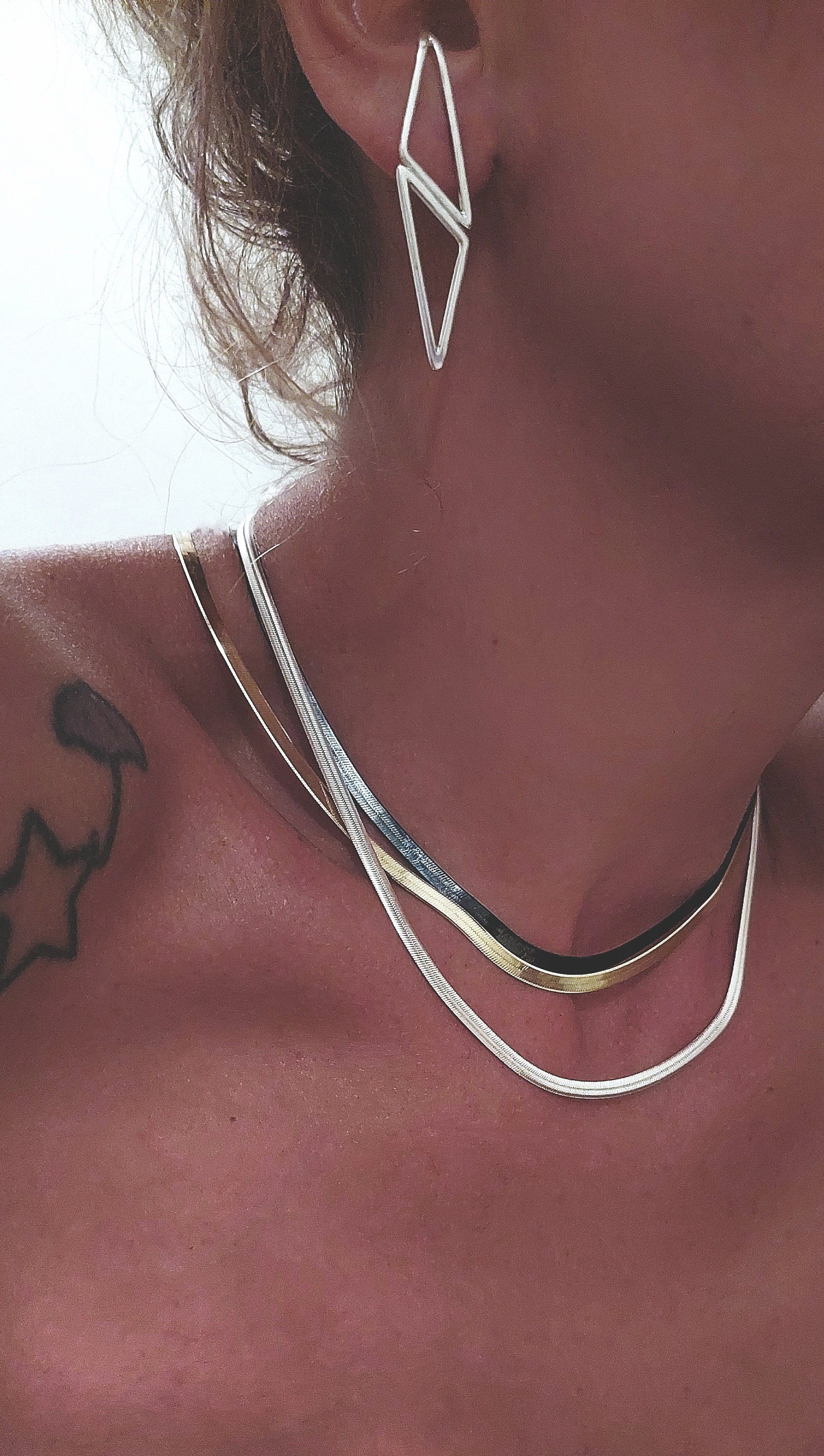 ●TATIANA● Silver 925 Modern Flat Snake Chain Necklace NZ21 Amazon.com: DOCCESTU 925 Sterling Silver Snake Chain