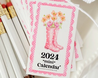 REDUCED! 2024 mini biz card pocket size calendar - scripture twelve months of cards